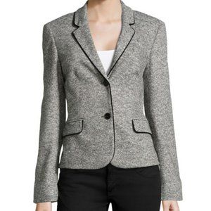 Escada Sport Velvet-Trimmed Brown Tweed Blazer